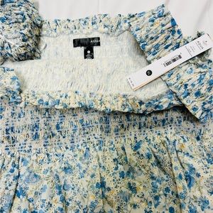 NWT AQUA smocked floral print dress